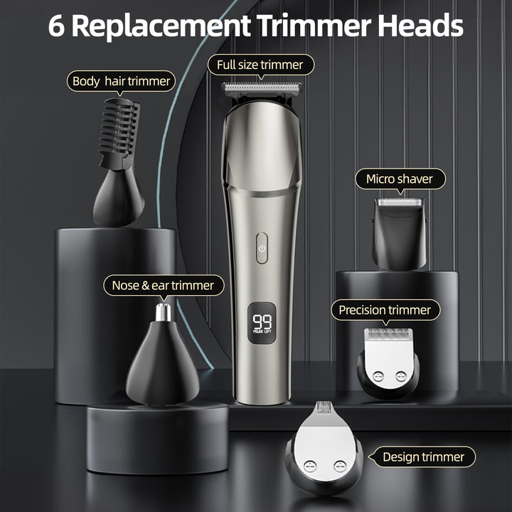Electric Barber And Beard Trimmer For Men - 11 In 1 Mens Grooming Kit With Hair Clippers, Electric Razor, Shavers For Mustache, Body, Face, Nose & Ear Hair Trimmer, Gifts For Men