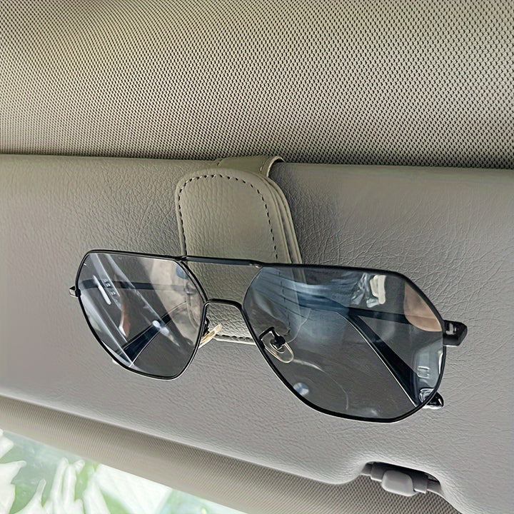 Car Fashion Glasses Holders, Magnetic PU Leather Fashion Glasses Clip for Car Visor, Glasses Hanger Clip, Car Interior Visor Accessories