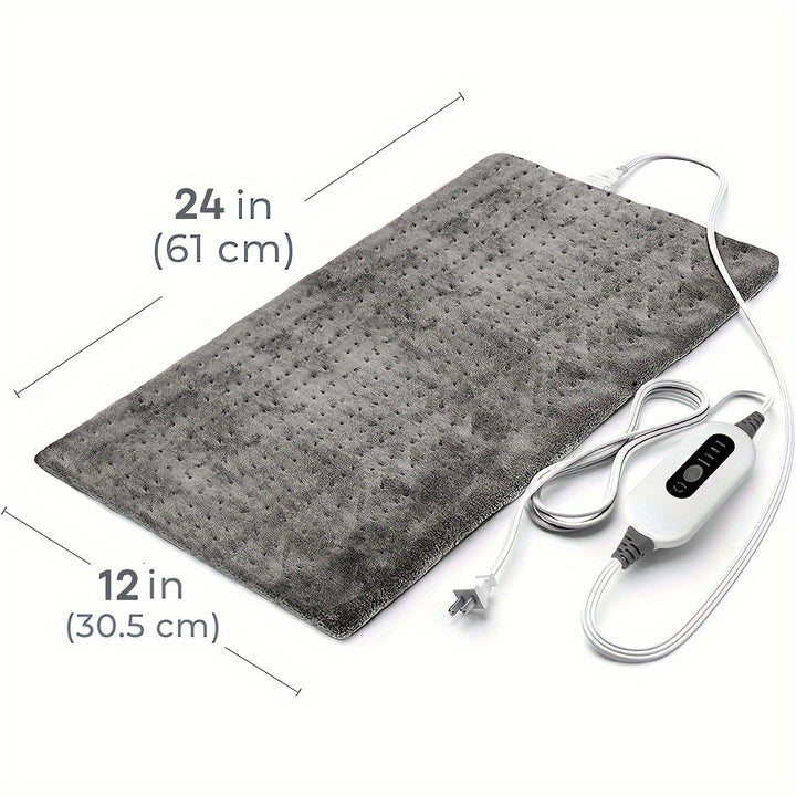 Heating Pad for Back, Soft Flannel, 24×12in, 4 Heat Settings & 2-Hour Auto-Off, Fast Heating Up to 150°F, Wet/Dry Options, Heated Pad for Neck, Shoulders, Knees, Arms & Legs, Machine Washable - Perfect Mother's Day & Birthd