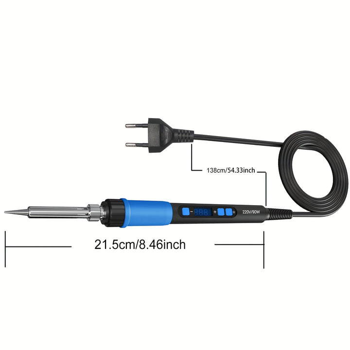 ILIBILIB 90W Smart Soldering Iron Kit with LCD Display - Adjustable Temperature 356-923°F, Rapid Heat, Non-Slip Grip, Ideal for DIY & Repairs, Blue