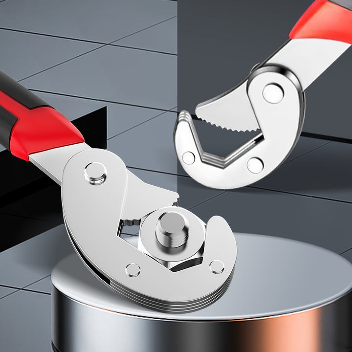 High Carbon Steel Double-Head Adjustable Wrench, High Torque Gear Movable Pipe Pliers, Non-Slip Handle, Durable Material of High Carbon Steel, Suitable for Daily Repair and Maintenance at Home Indoor and Outdoor, KPX