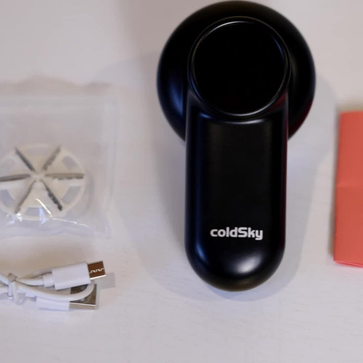 Cozy Clean, ColdSky Rechargeable Fabric Shaver with Digital Display, 6-Leaf Blades & Safety Lock, 3-Speed Adjustable Lint Remover for Clothes, Furniture & Blankets, USB Charging, Ergonomic Grip, Lint Remover Fabric Shaver