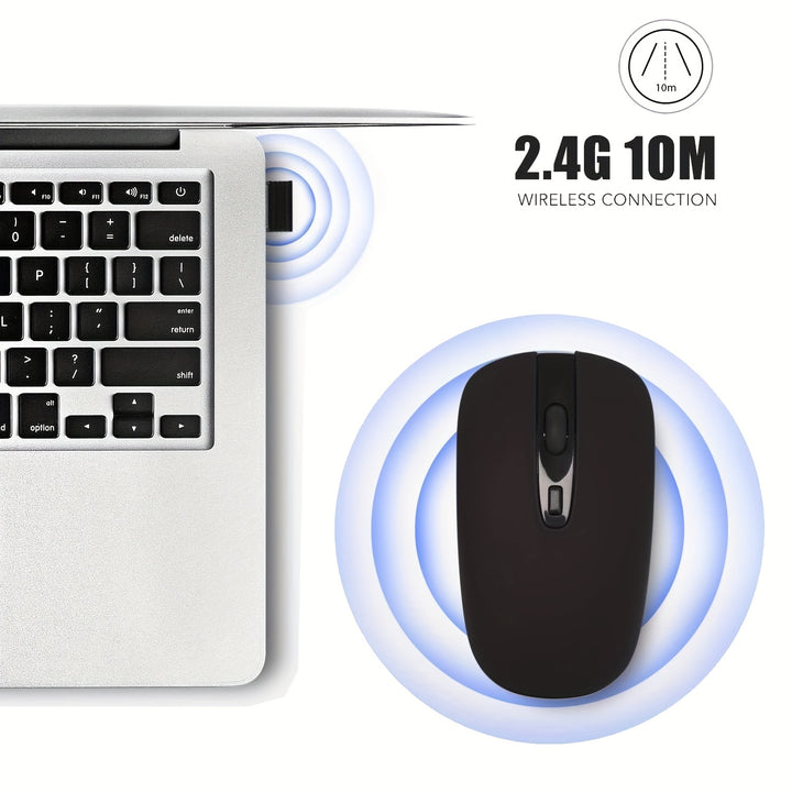 cimetech Wireless Computer Maus, 2.4G Slim Kabellose Maus Weniger Geräusch für Laptop Ergonomisch Optisch mit Nano Empfänger USB Maus für Laptop, Desktop, Mac