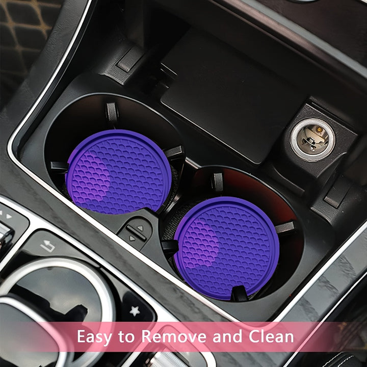 ZukMi Car Cup Coaster, Auto Car Cup Holder Insert Coasters Silicone Anti-Slip Drink Car Cup Mat, Universal Vehicle Interior Accessories 4pcs