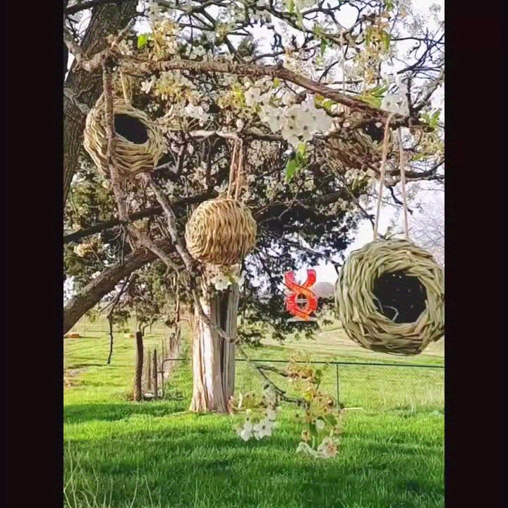 2pcs/3pcs/4pcs Hand Woven Hummingbird Nest House - Perfect for Outdoor Garden and Yard, Ball Shape Design for Comfortable Nesting