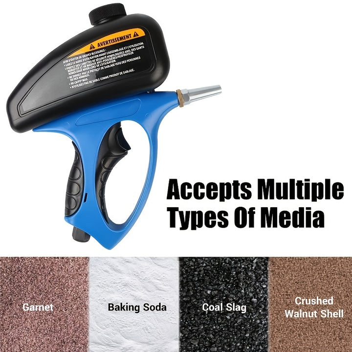 1pc Sand Blaster Abrasive Air-Powered Small Nozzle Pneumatic Sandblasting Gun Metal Glass Sandblasting Remover Manual Sand Blaster For Air Compressor Home Improvement Auto Repair DIY