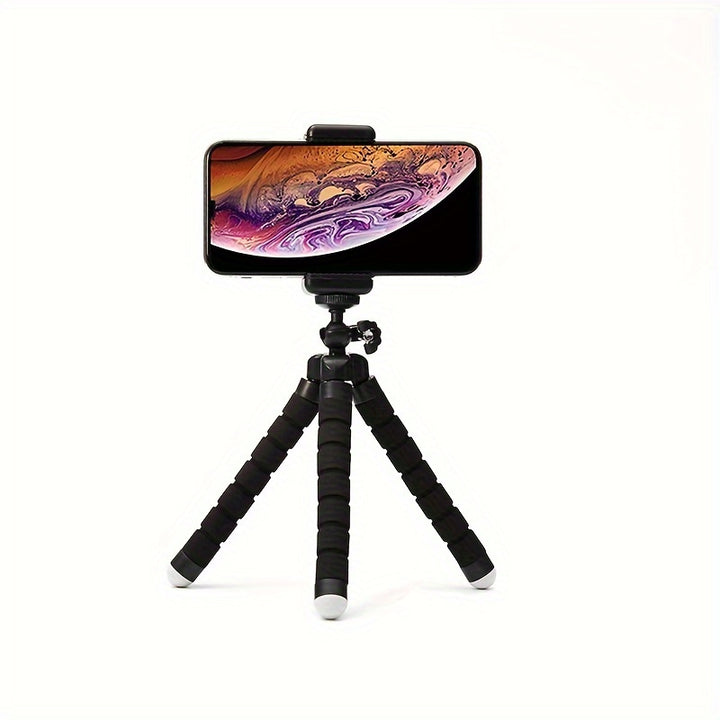 Flexible Octopus Tripod, Small Phone & Camera Holder with Sponge Grip, 360° Rotatable Mini Octopus Stand for Photography and Videography, Portable and Adjustable Bracket with Universal Clip