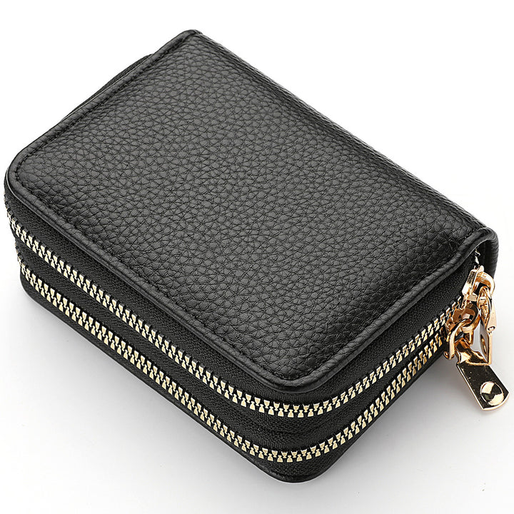 Stylish Womens Double Zipper Wallet - Compact Short Card Holder with Large Capacity, Practical Coin Purse for Everyday Use