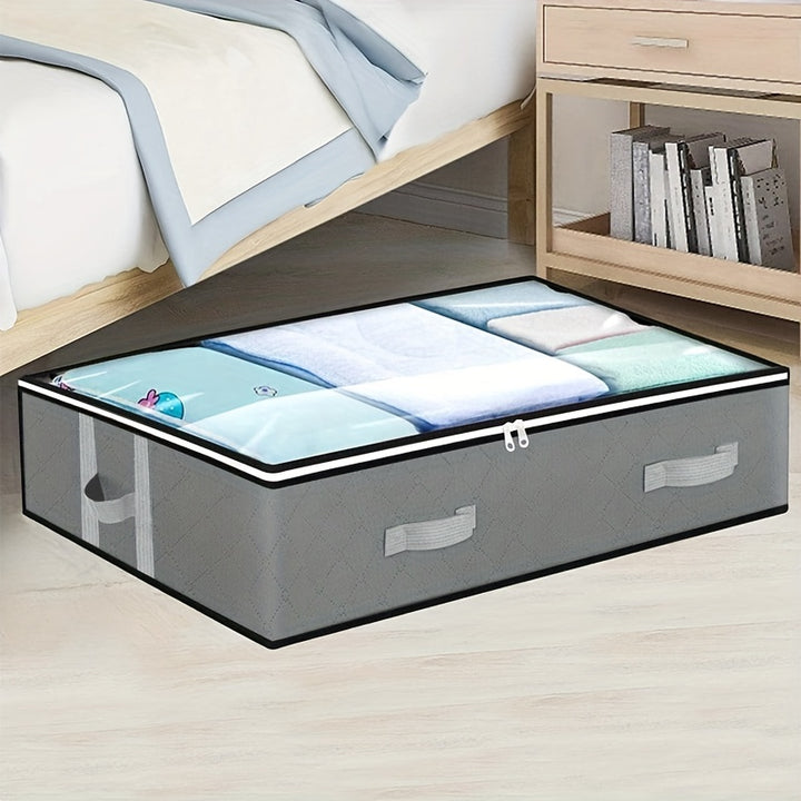 1pc Reinforced Dustproof Under Bed Storage Box with Handles for Comforter, Blanket, Bedding, Pillow, and Toys Bedroom Accessories