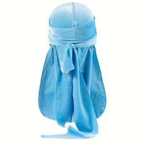 Durags de Veludo Masculinos - Cauda Longa, Brilhante, Boné para Cabelos Estilosos