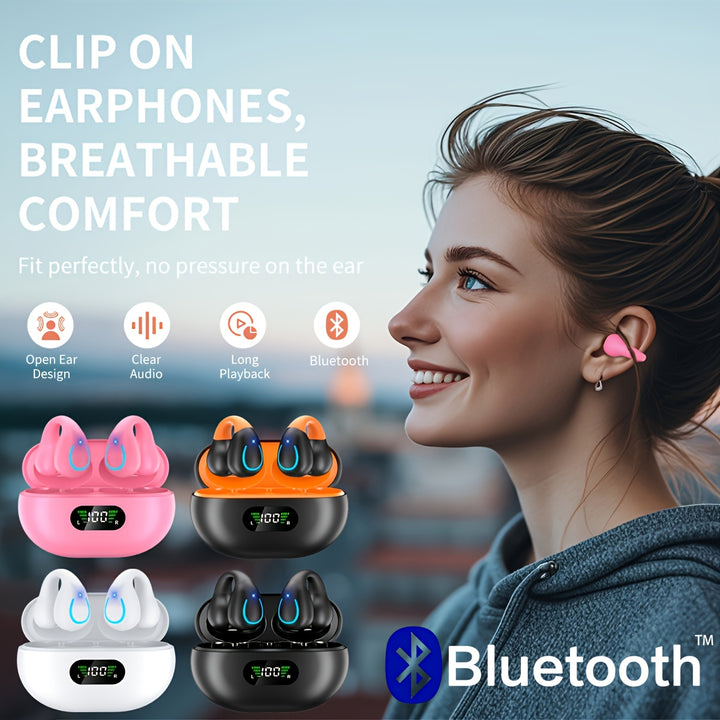 Truly Open Wireless Earbuds (Wireless 5.4 TWS), Experience 360° Ambient Awareness & All-Day Comfort. Secure Open-Ear Fit for Sports/fitness. Advanced ENC