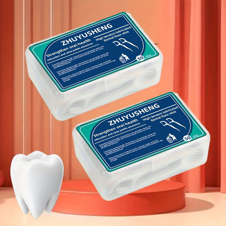 50/200 Count Dental Floss Picks, Sealed Storage Box.Extra Thin Glide, Advanced Clean Floss Picks, Suitable For Oral Care, No Break & No Shred Floss, Portable Disposable Dental Floss Stick, Essential For Daily Travel And Home