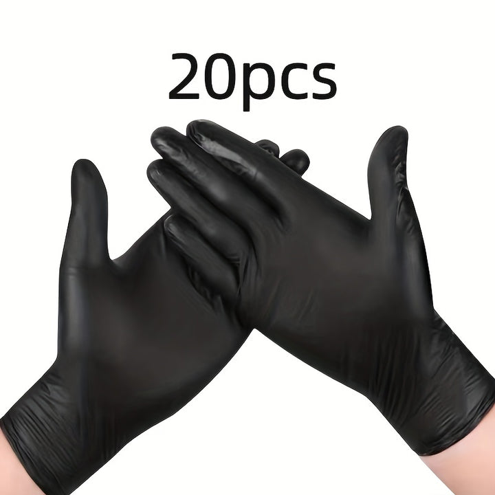 [Latex Free] Black Disposable Nitrile Gloves | 10/20/50pcs | Powder Free, Latex Free | Household Cleaning