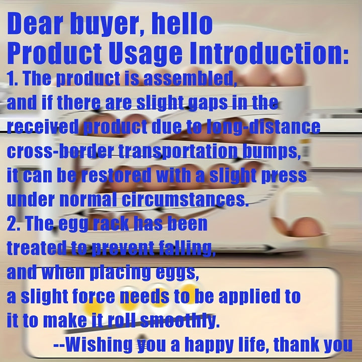 4-Tier Rolling Egg Holder - Side Door Design, Holds 30 Eggs, Smooth Glossy Finish, Convenient Handle