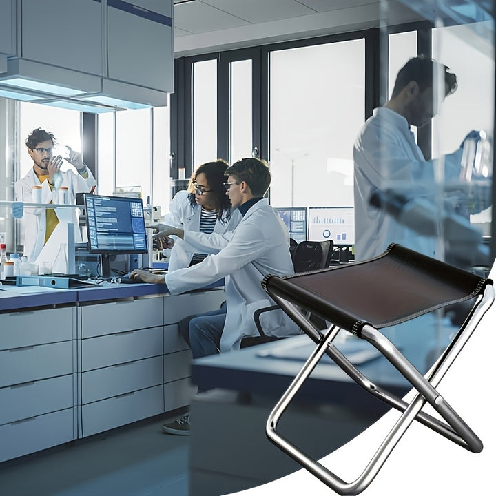 1pc Ultra Compact Folding Stool - Lightweight & Durable Aluminum Alloy Frame, Quick-Fold Design for Travel, Camping, Fishing, Beach, and Outdoor Adventures - Portable & Easy to Carry, Beach Stool | Modern Outdoor Stool | Dura