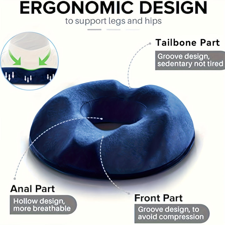 1pc Orthopedic Memory Foam Donut Pillow Coccyx Seat Cushion Hemorrhoid Cushion Tailbone Cushion for Pregnant Butt Cushion Hip Push Up Yoga Pillow Car Office School Chair Seat Pad