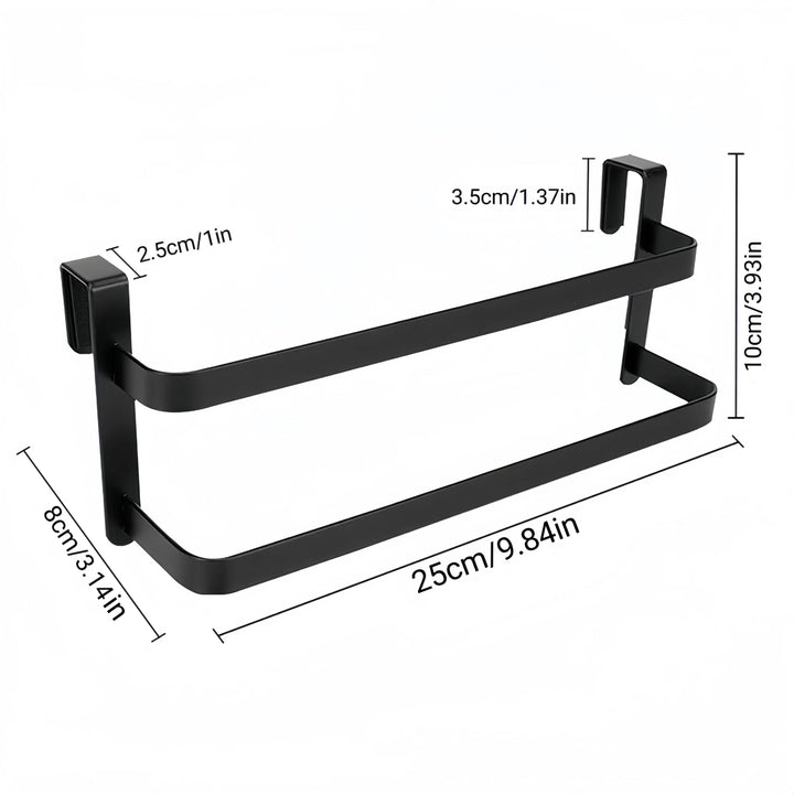 1pz/2pz Porta Asciugamani per Cucina, Porta Asciugamani Doppio per Cucina, Rota Asciugamani in Acciaio per Porta di Mobile, Porta Asciugamani Doppio per Bagno, Può Tenere Asciugamani per Mani/Asciugamani da Cucina e Asciugamani, Appendino per Porta Doccia