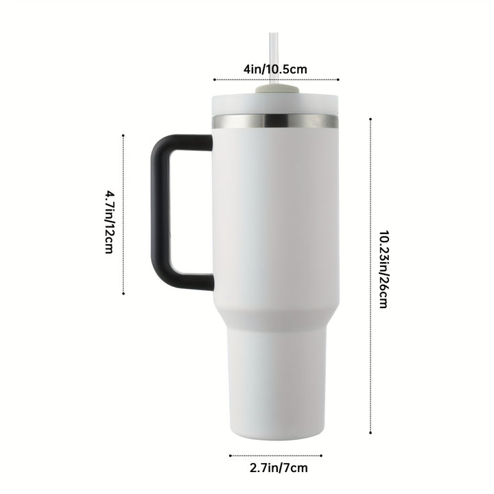 40oz Christmas-Gift Stainless Steel Tumbler with Handle & Straw Lid - Leak-Proof, Insulated Travel Mug for Hot And Cold Beverages, Keeps Drinks Cold for 24 Hours & Hot for 12 Hours