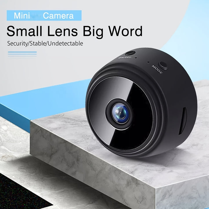 Smart Wireless Mini Security Camera, 480p Video, Motion Alert, Non-Waterproof, Self-Adhesive, Indoor Use, 2.4GHz WiFi, with Rechargeable Lithium Polymer Battery, USB Charging, Application Control, Tamper Feature, for Portable