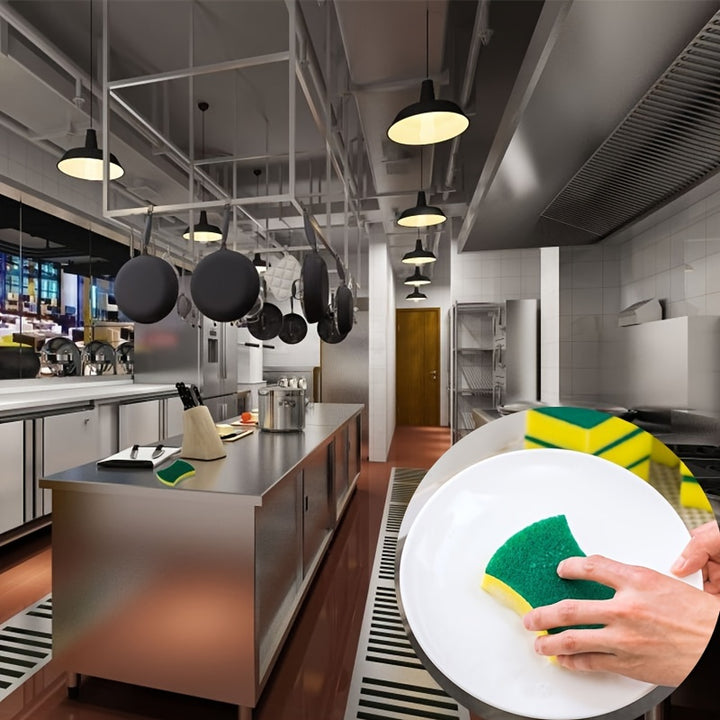 12pcs Heavy-Duty Kitchen Sponges - Durable, Scratch-Free Cleaning Power - High-Performance for Restaurant-Quality Results