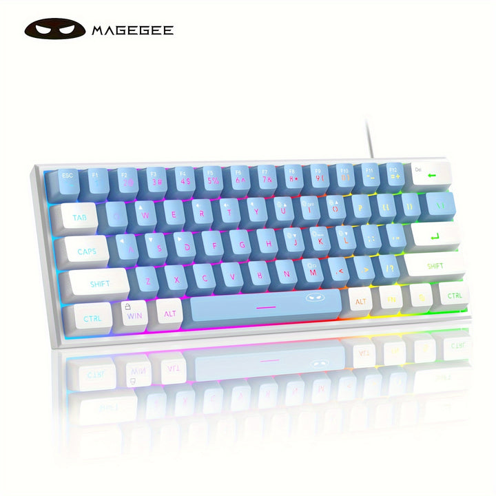 MageGee TS91 Mini 60% Gaming/Office Keyboard, Keycap Type Wired RGB Backlit Compact Computer Keyboard For Windows/Mac/Laptop