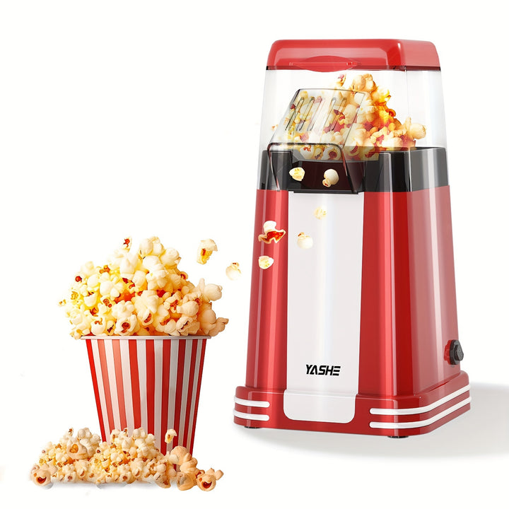 16-Cup Deluxe Hot Air Popcorn Popper Maker - Effortless Popping, Measuring Cup for Perfect Portions, Melt Butter Function, Easy Cleaning, Space-Saving Design for Home Theater, Family Movie Nights, and Snack Time Fun