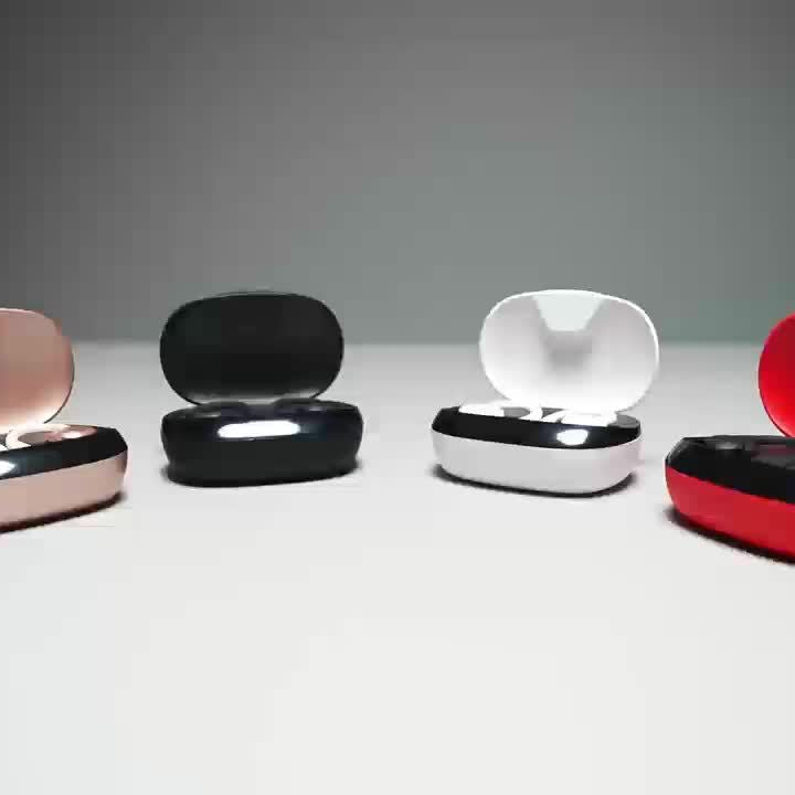 Dual-LED Display Wireless Running Earbuds with Earhooks, Noise Cancelling, Pure Bass Sound, and Built-in Microphone by LIFEBEE