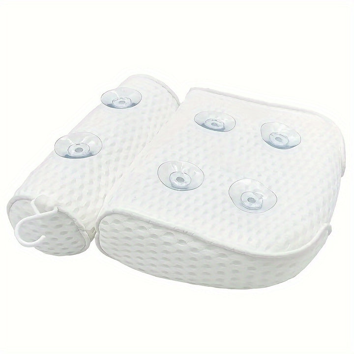 [Anti-slip Pillow for Neck Support] Bathtub Anti-slip Pillow, Spa Bath Pillow, with Anti-slip Suction Cups, for Neck and Back Support, Bathroom Accessories, Bathtub/Bathroom Accessories