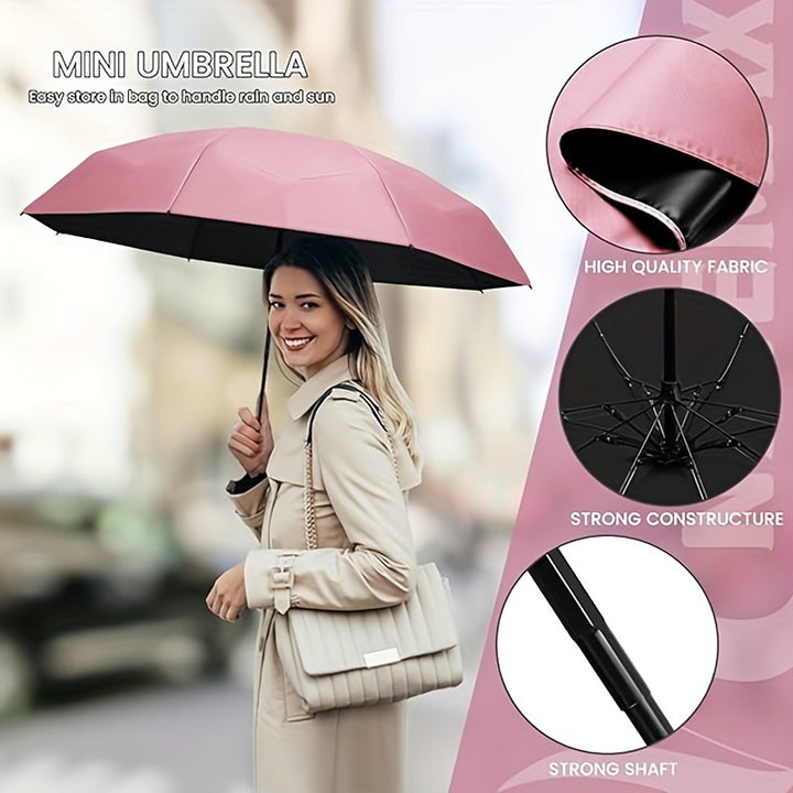 [6-Rib Compact Mini Umbrella Stylish] Mei Qi Lin Compact 6-Rib Mini Umbrella - High-Quality, Foldable Sun Protection with Stylish Design