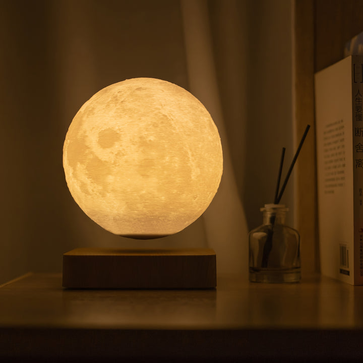 Romantic Decorative Interior Atmosphere Lamp Star Night Light Moon Levitating Moon Table Lamp, Magnetic Floating Night Light With 3 Lighting Modes, 3D Printed Levitation Bedside Table Lamp For Office Bedroom Home Decoration