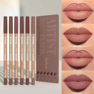 Set di 6 matite labbra nude opache waterproof a lunga durata - Naturale, Facile da colorare, Non sbava, Durevole, Adatto per il trucco quotidiano