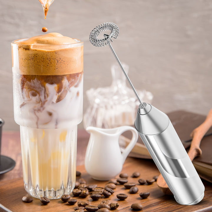 Batedor de Leite Elétrico Portátil Operado por Bateria Poderoso e Fazedor de Espuma para Café, Latte, Cappuccino, Chocolate Quente, Lattes e Milkshakes - Alta Potência, Baixo Ruído, Perfeito para Uso Doméstico e Comercial