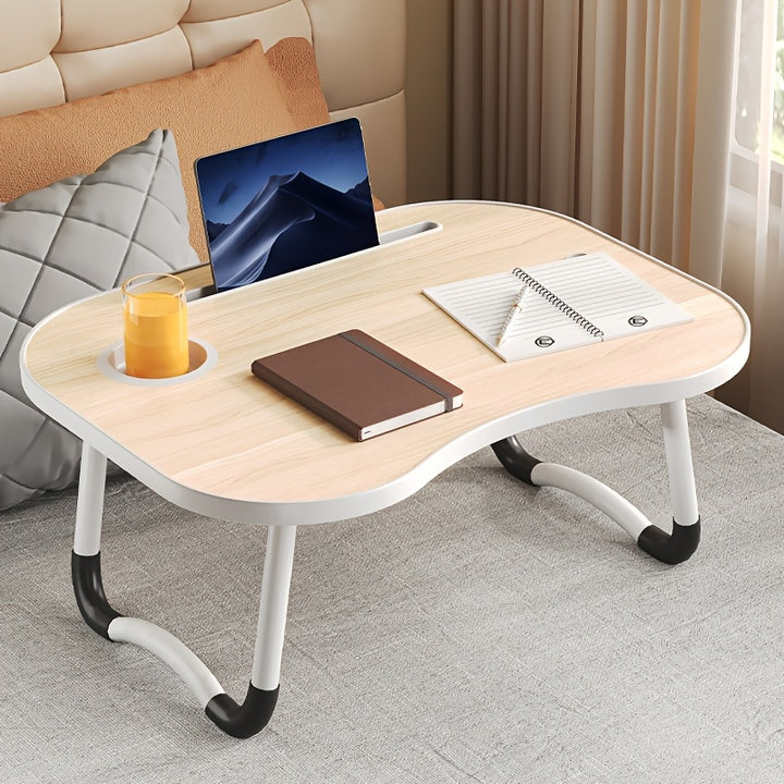 Portable Laptop Bed Table With Cup Holder, Multifunctional Tray Holder With Tablet Card Slot