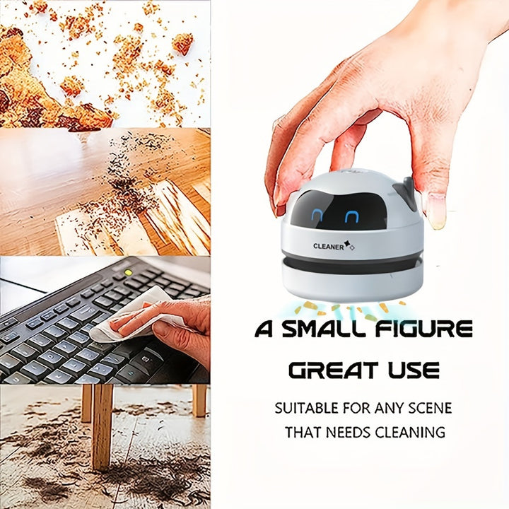 1pc Portable Desktop Cleaner, Mini Desktop Vacuum Cleaner, Portable Small USB Rechargeable Battery-powered Vacuum Cleaner, Quietly Pick Up Small Objects, Crumbs, Eraser Crumbs, And Flakes.