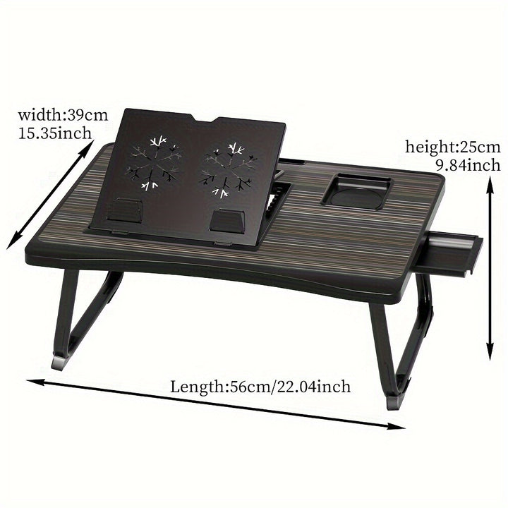 Portable Laptop Bed Table With Cup Holder, Multifunctional Tray Holder With Tablet Card Slot