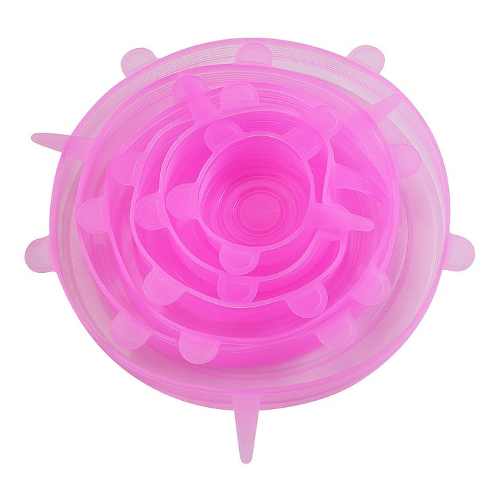6/12pcs Reusable Silicone Stretch Lids - Multifunctional, Fresh-Keeping Covers for Food Bowls, Fruits & Veggies