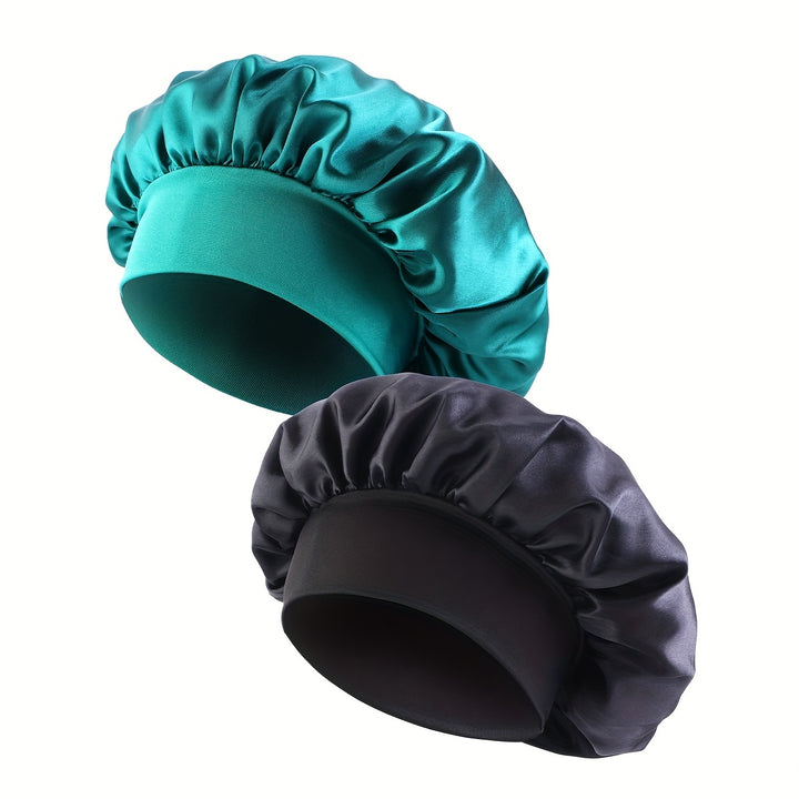 2 pièces Bonnet de sommeil à large bord coloré Diamètre 30 cm Bonnet de beauté Bonnet de maquillage