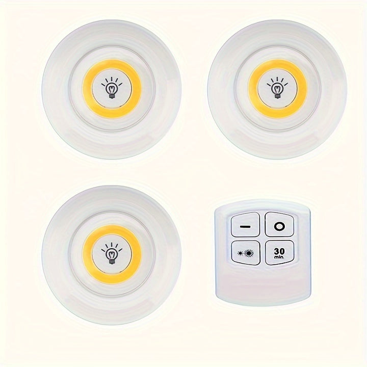 6pcs/3pcs/1pc Smart Wireless LED Under-Cabinet Lights COB Night Light With Remote Control For Wardrobe, Kitchen & More