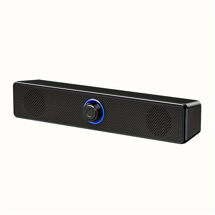 SENBOWE Compact USB-Powered Soundbar - 12.4" Stereo Desktop Speaker with Volume Control, 3.5mm Audio Plug for Computers and Laptops, Active Amplification, High-Quality Sound, No Battery Required