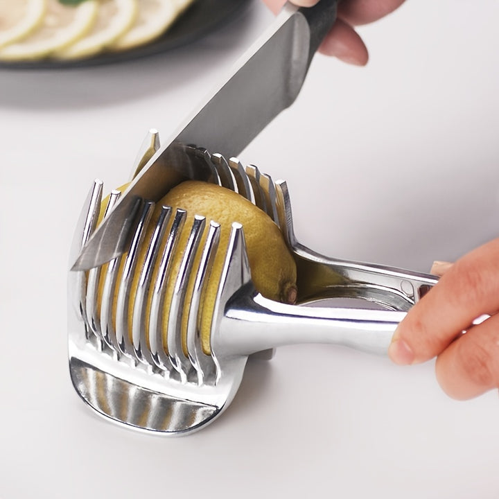 Slicer, Slice Tomatoes, Lemons, and Onions Effortlessly with this Stainless Steel Kitchen Utensil! Kitchen Accessories