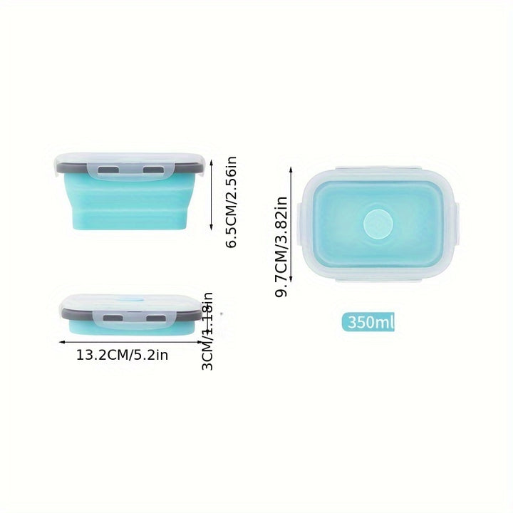Microwaveable BPA Free Collapsible Silicone Food Storage Container - Stackable Space Saving | Freezer, Dishwasher Safe | Collapsible Leftover or Meal Prep Lunch Box Containers