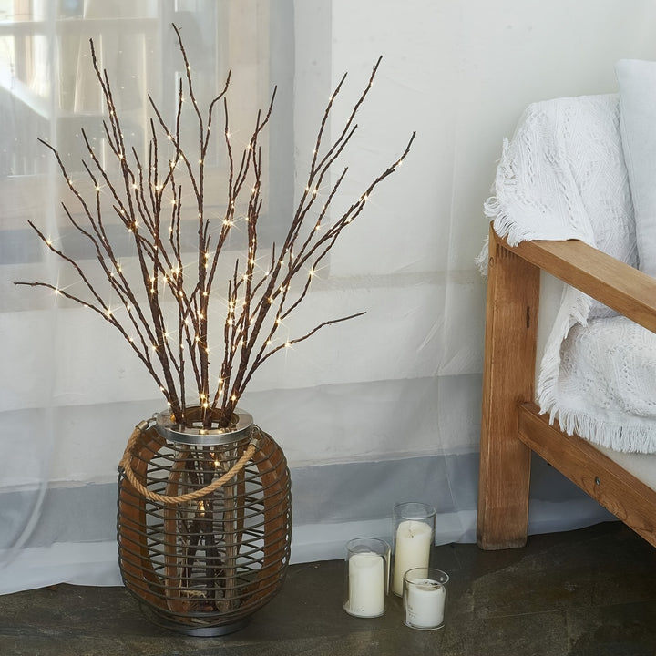 [50-LED Illuminated Birch Branch Light] Elegant 50-LED Illuminated Birch Branch Light - Battery Operated, Realistic Faux Tree for Christmas, Weddings & Home Decor, Available in 31.5" and 26.7" Sizes (Batteries Not Included),