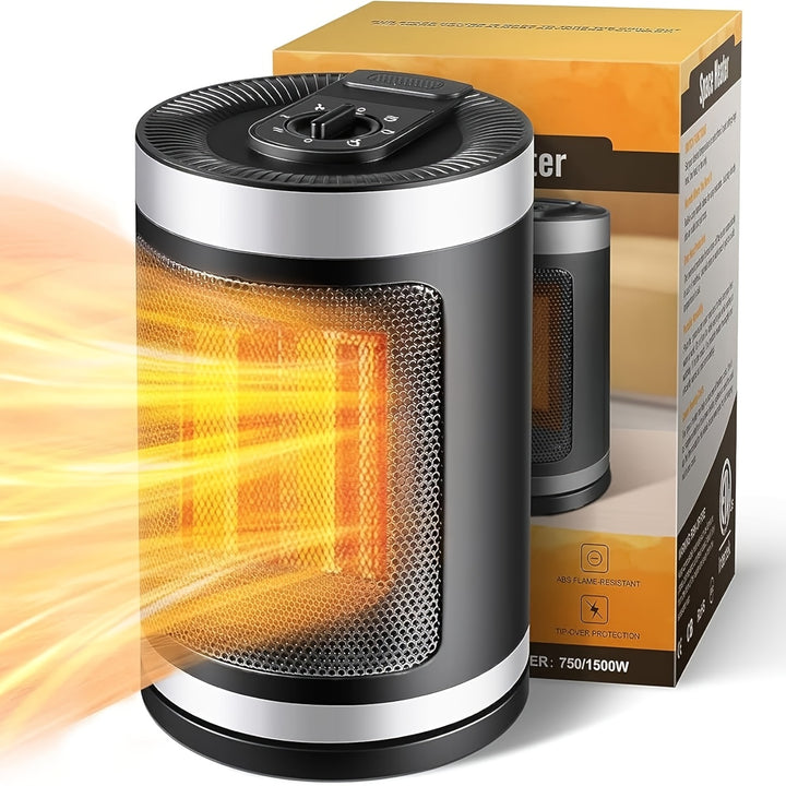 [Fast Heating] 900W Portable Electric Space Heater | 200 Sq. Ft. | Ceramic | Adjustable Thermostat, Fast Heating