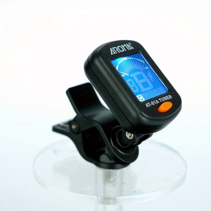 Guitar Tuner, Clip on Tuner for Guitar/Bass/Violin/Ukulele,Auto Power Off/One Button Operation/At-01A