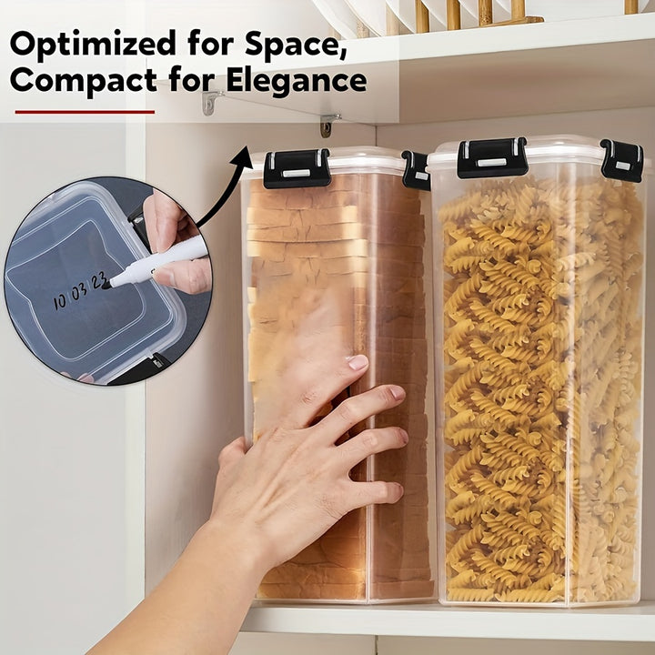 [Upgraded Snap-Lock Fresh Organizer] 1-Pack Plastic Bread Box - Flip Top Lid Rectangular Bread Storage Container - Freezer-Safe Reliable Sealing for Kitchen Freshness Preservation