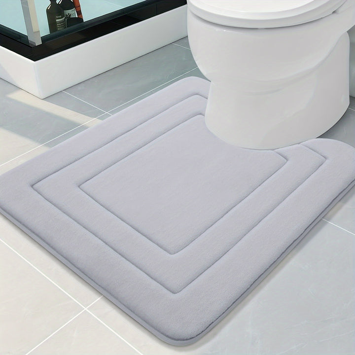 1pc SoftTouch Memory Foam Bath Mat, Non-Slip, Stain Resistant, Water Absorbent, Foot Massage, Rectangular Polyester Floor Rug with PVC Backing, 600gsm, 1.2cm Thick, for Bathroom, Kitchen, Laundry Room