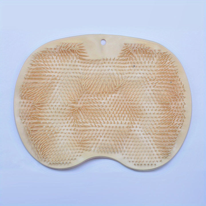 Dual-Texture Exfoliating 1pc Pink Scrubber Pad - Foot & Back, 11.8" - Non-Electric, Durable Plastic/Rubber, Ideal for Bathroom/Kitchen/Outdoor - Enhances Soap Suds Lathering