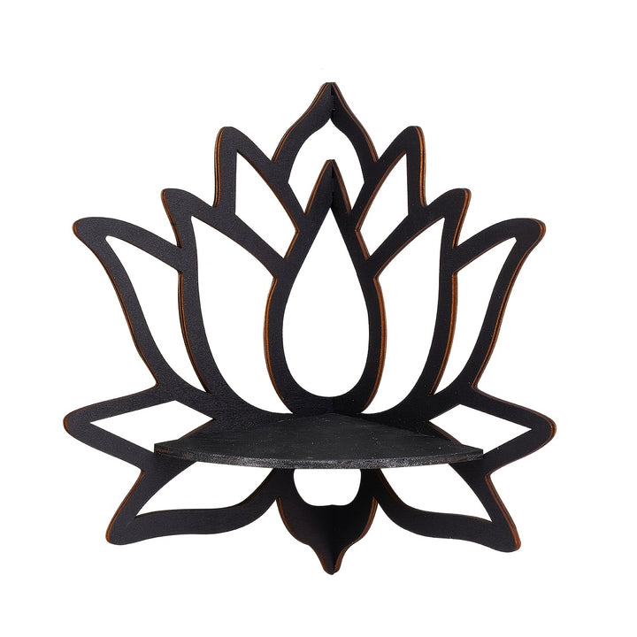1pc Elegant Floating Wooden Lotus Shape Display Shelf - Adds Aesthetic Touch to Any Room with Ample Storage for Plants, Flowers, Toys, Scented Candles, and More - Perfect for Hallway, Bedroom, Home, Christmas Decor, Wall Deco