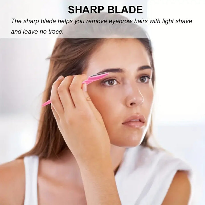 [12-Pack Sharp Eyebrow Razors] 12-Pack Rasoio per sopracciglia in acciaio inossidabile - Strumenti per la rimozione dei peli del corpo multipurpose senza profumo con lame affilate per una toelettatura senza sforzo, nessun accessorio incluso