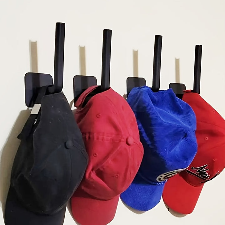1pc Punch-free Hat Storage Hook, Hanging Plastic Hook For Keys, Hat, Towels, Self-Adhesive Hook For Sundries, Household Space Saving Storage Organizer For Entryway, Hallway, Bathroom, Bedroom, Home, Dorm
